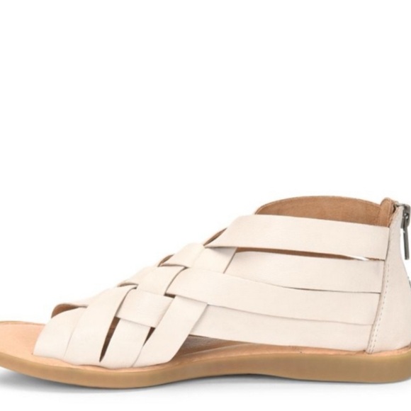 Born Iwa Woven Sandal Full Grain Leather Zipper Closure Size 8M Bone NWOT - Picture 3 of 10